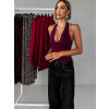Vínové elegantní body EILEEN s výstřihem (Veľkosť ONESIZE)