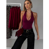 Vínové elegantní body EILEEN s výstřihem (Veľkosť ONESIZE)
