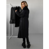 Čierny dlhý prešívaný kabát KATOPA