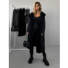 Čierny dlhý prešívaný kabát KATOPA