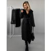 Čierny dlhý prešívaný kabát KATOPA