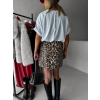 Leopardí flitrovaná mini sukně MYRTILLE (Veľkosť L)