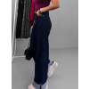Modré široké tmavé wide leg džíny DOLATO (Veľkosť L)