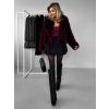 Bordó kožešinový faux fur krátký kabátek VOLORYN (Veľkosť M/L)