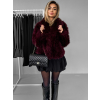 Bordó kožušinový faux fur krátky kabátik VOLORYN