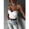 Bílé elegantní body korzet AMIRLAN (Veľkosť M/L)