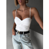 Bílé elegantní body korzet AMIRLAN (Veľkosť M/L)