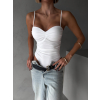 Bílé elegantní body korzet AMIRLAN (Veľkosť M/L)