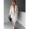 Bílý dlouhý teddy kabát ZOLTAR s límcem (Veľkosť M/L)