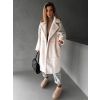 Bílý dlouhý teddy kabát ZOLTAR s límcem (Veľkosť M/L)