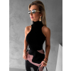 Čierny rolákový top GLITTA bez rukávov