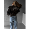 Hnědá krátká koženková biker moto bunda BRONWEN (Veľkosť ONESIZE)