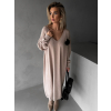 Béžové oversize svetrové šaty AUDREY