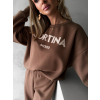Hnedá pohodlná mikina DRITON s nápisom cortina
