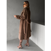 Hnedý dlhý faux fur kožušinový kabát TALAPATO