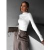 Bílé elegantní triko SAKLAR s dlouhým rukávem (Veľkosť M/L)