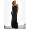 Čierne zoštíhľujúce dlhé šaty SARANDA