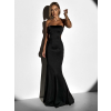 Čierne zoštíhľujúce dlhé šaty SARANDA