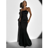 Čierne zoštíhľujúce dlhé šaty SARANDA