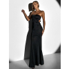 Čierne zoštíhľujúce dlhé šaty SARANDA