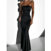 Čierne zoštíhľujúce dlhé šaty SARANDA