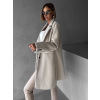 Krémový elegantní midi flaušový kabát NOAM (Veľkosť ONESIZE)