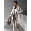 Krémový elegantní midi flaušový kabát NOAM (Veľkosť ONESIZE)