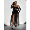 Čierne sexi šaty GORDON s tylovou sukňou