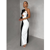 Čiernobiele sexi dlhé šaty KARILETO