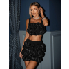 Čierny kvetinový komplet GVALO so sukňou