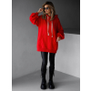 Červená basic oversize mikina CRUZY s kapucňou