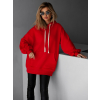 Červená basic oversize mikina CRUZY s kapucňou