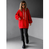 Červená basic oversize mikina CRUZY s kapucňou
