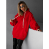 Červená basic oversize mikina CRUZY s kapucňou