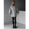 Šedá basic oversize mikina CRUZY s kapucí (Veľkosť ONESIZE)