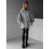 Šedá basic oversize mikina CRUZY s kapucí (Veľkosť ONESIZE)