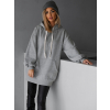 Šedá basic oversize mikina CRUZY s kapucí (Veľkosť ONESIZE)