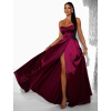 113743 7 bordo satenove dlouhe saty gybral s korzetem