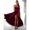 113743 2 bordo satenove dlouhe saty gybral s korzetem