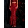 Červená flitrovaná dlouhá sukně ESTRELLA (Veľkosť ONESIZE)