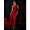 Červené dlhé asymetrické šaty ARWEN