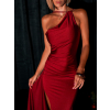 Červené dlhé asymetrické šaty ARWEN