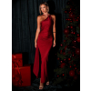 Červené dlhé asymetrické šaty ARWEN