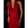 Červené elegantné dlhé šaty GOGOLA s holým chrbtom