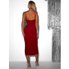 Červené elegantné dlhé šaty KORODO na ramienka