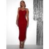 Červené elegantné dlhé šaty KORODO na ramienka