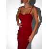 Červené elegantné dlhé šaty KORODO na ramienka