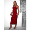 Červené elegantné dlhé šaty KORODO na ramienka