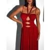 Červené elegantné šaty DATUNA s prestrihmi