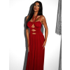 Červené elegantné šaty DATUNA s prestrihmi